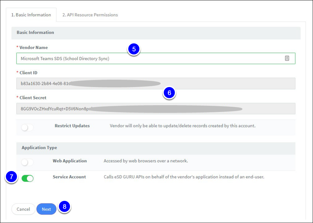 Copy Client ID and Client Secret into Microsoft
